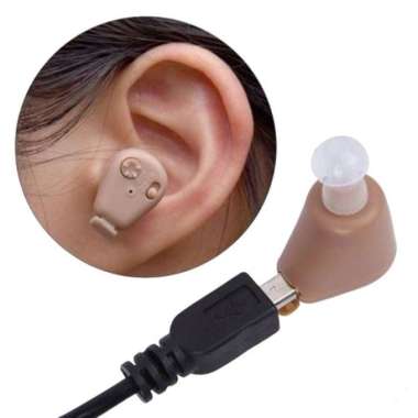 Alat Bantu Dengar Mini Digital Cas Charger Telinga Orang Tua