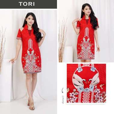 Evercloth Tori Dress Batik Wanita Dress Wanita Terusan Batik Couple L