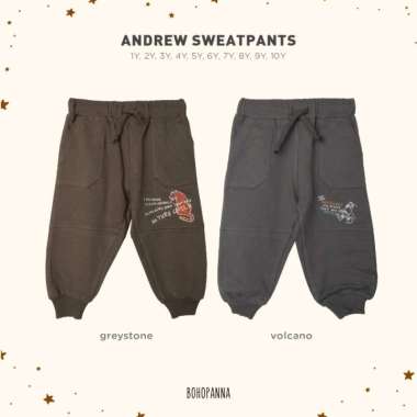 ANDREW SWEATPANT 9Y - GREYSTONE