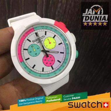 JAM TANGAN SWATCH - JAM SWATCH ORIGINAL SB06W100 SWATCH SB06W 100 SWATCH THE PURITY OF NEON JAM TANG