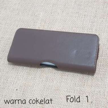 Sarung dompet hp samsung fold dan z fold 2 kulit asli - coklat Fold 1