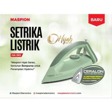 MASPION SETRIKA HIJAB SERIES HA-365 HA 365 HA365 DRY IRON CERALON