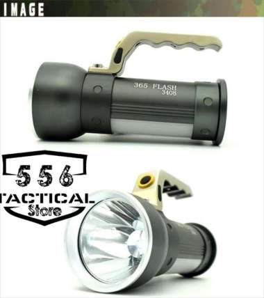 365 Flash 3408 Senter Police/ Waterproof / LED CREE XML-T6 - HITAM