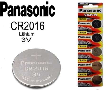Baterai Kancing Lithium Panasonic CR2016 3 V Isi 5