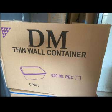 Thinwall Dm Persegi Panjang 650Ml Rec/Kotak Makan 1 Dus 500 Set New