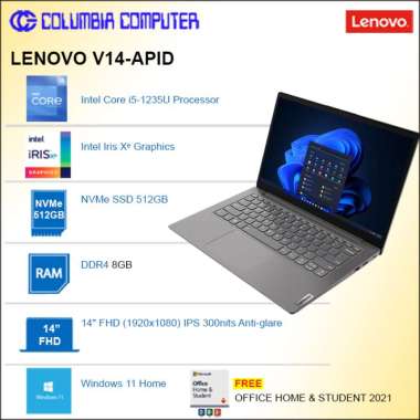 LENOVO V14-APID i5-1235U 8GB 512GB SSD 14FHD Win11+OHS