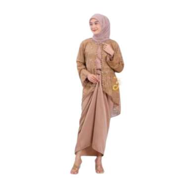 One Set Clarisa Kebaya Wanita Setelan Rok Lilit Baju Kondangan Wanita MOCCA