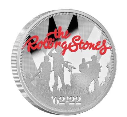 Koin The Rolling Stones 2022 UK 1oz Silver Colour Limited Edition