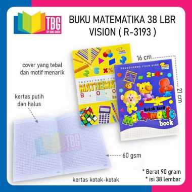 1 PCS BUKU TULIS MATEMATIKA 38 LEMBAR VISION / 38 LEMBAR BUKU KOTAK KECIL VISION (R-3193)
