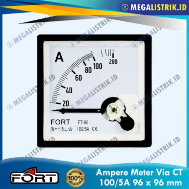 Fort Ampere Meter 100/5A 96x96 / Panel Meter Via CT 100A 96 x 96 FT-96A