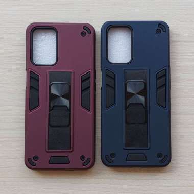 Hybrid Case Oppo A55 / casing armor hard ring kickstand Biru