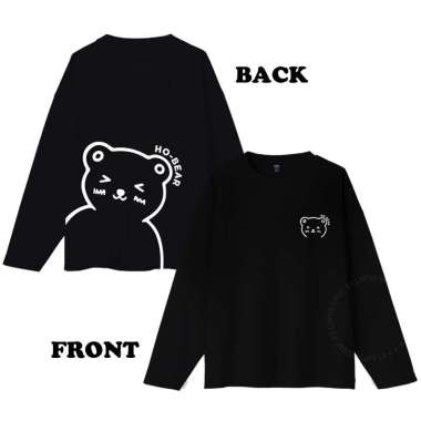 ELLIPSESINC Kaos Oversize Wanita Lengan Panjang HO BEAR XL HITAM