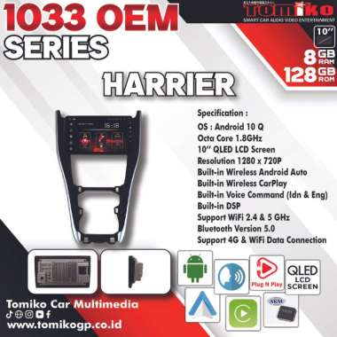 Head Unit Android Tomiko 1033 OEM Series for Toyota New Harrier