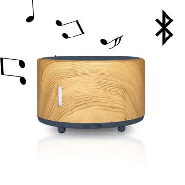 Flame Essential Oil Aroma Diffuser Humidifier 200 ML with Bluetooth Speaker LIGHT WOOD