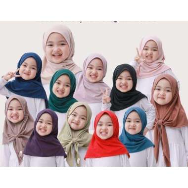 JILBAB HIJAB SEGITIGA INSTAN ANAK JERSY M Biru Wardah