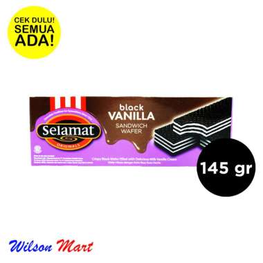 SELAMAT BLACK VANILLA SANDWICH WAFER 145 GRAM