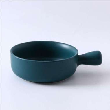Mangkok Keramik Bowl Nordic Style With Handle Hijau
