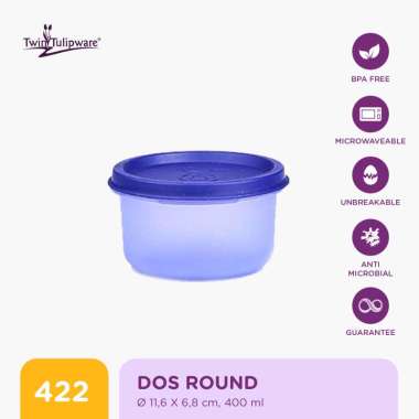 Twin Tulipware Dos Round Wadah Makanan Pink Lady