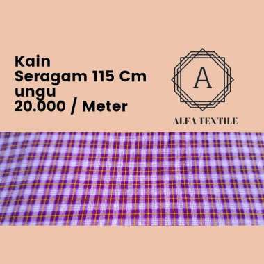 Kain Kotak Seragam Sekolah Warna Ungu Lebar 115 Cm