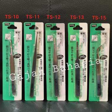 Pinset stainless elektronik Lurus Bengkok Lancip Tumpul Tang Pingset Set-5pcs