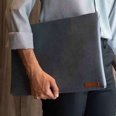 Houseofcuff Clutch Pria Tas Tangan Unisex Abu-Abu Model Polos Zipper