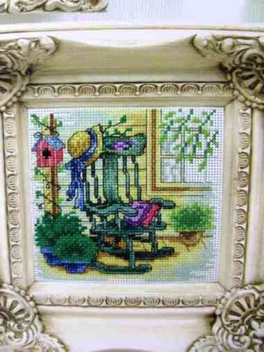 DISKON Paket Sulam Kristik DOME 50304B Pemandangan Rumah Teras Bunga