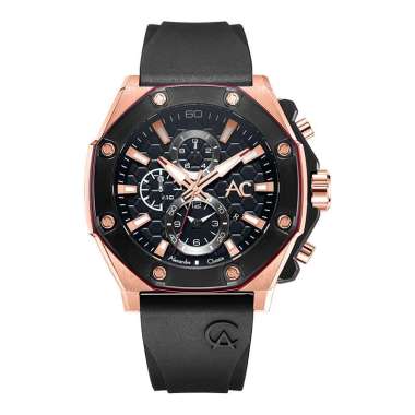 Jam Tangan Alexandre Christie AC 9601 MC Chronograph Pria Original Black