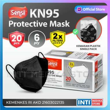 SENSI - Masker Earloop 6 Ply KN95 | Masker Sensi KN95 | Masker Medis Hitam