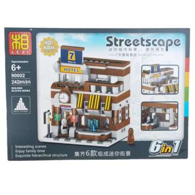 Brick Lezi 90003 Streetscape - Mainan Edukasi - Hadiah Ulangtahun Resort Hotel 242pc