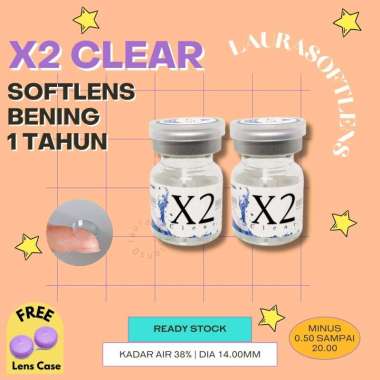 Softlens X2 Clear Bening Transparan Minus Lensa Kontak Minus tinggi -0.50 sd -10.00 (tulis di chat/k