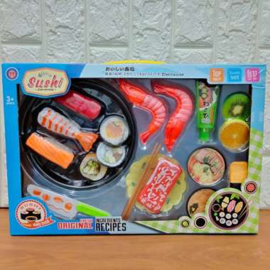mainan anak 1 set makanan sushi - pelengkap mainan masakan Multicolor