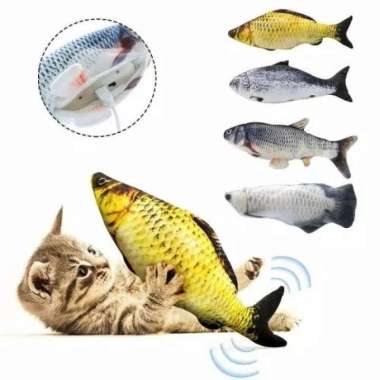 Mainan Kucing Boneka Ikan Bergerak Multicolor