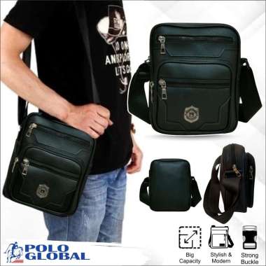 Polo Global 9883 - Tas Selempang Pria Original Tas Slempang Trendy Ukuran 10 Inch - Art 9883