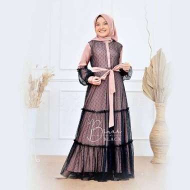 Baju Lebaran Anak Muslimah Perempuan Umur 9 10 11 12 13 Tahun Terbaru Multicolor