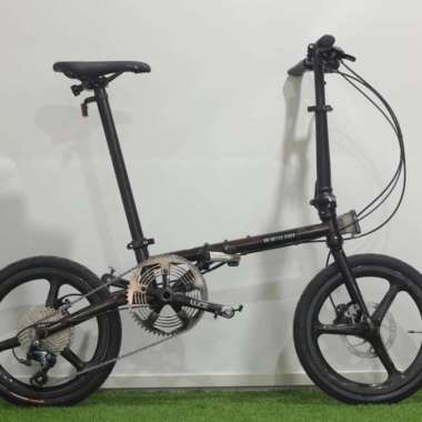sepeda lipat element troy x 10 speed black diamond velg carbon - Multicolor
