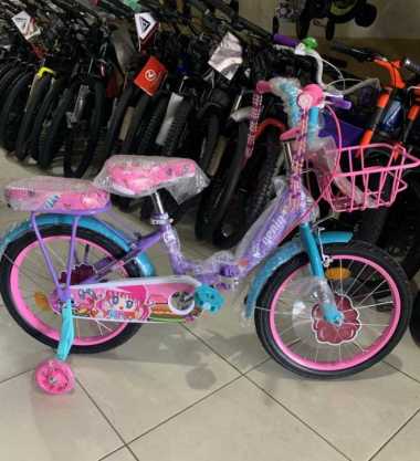 sepeda lipat anak perempuan 18 genio - Multicolor