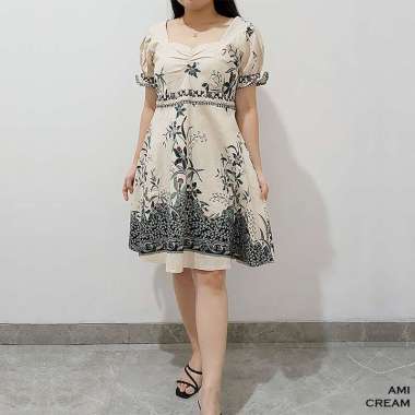 Evercloth Ami Dress Batik Wanita Dress Wanita Batik Couple Dress Pita BLACK