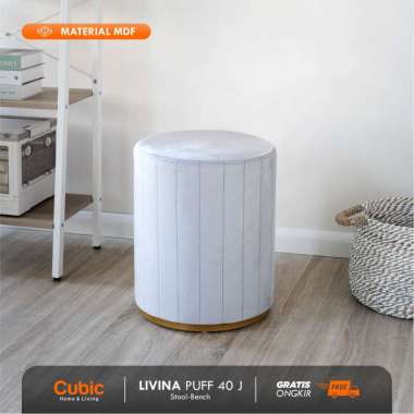 Cubic Puff Sofa Minimalis / Kursi Stool Bulat / LIVINA PUFF 40 J