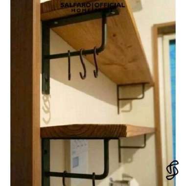 Siku Besi Rak Ambalan Penyangga Papan Gantung Dinding 15 30 35 Cm 15x15cm Hitam