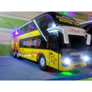 Miniatur Bus Bis Sempati Star Double Decker Lampu Multicolor