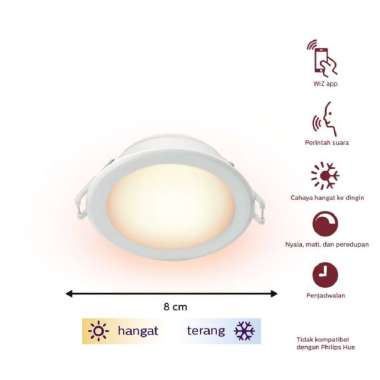 Lampu Ceiling Led WiFi 4 WATT PHILIPS 3 Warna Cahaya Tricolor / Philips Smart Wifi Ceiling Led 4w Tu
