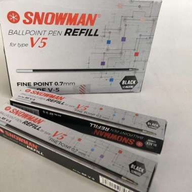 refill isi pulpen SNOWMAN V5 RF-V5 Hitam