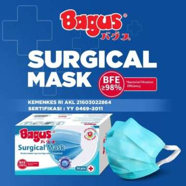 Bagus Surgical Mask - Masker Medis 3ply 1 Box isi 50pcs