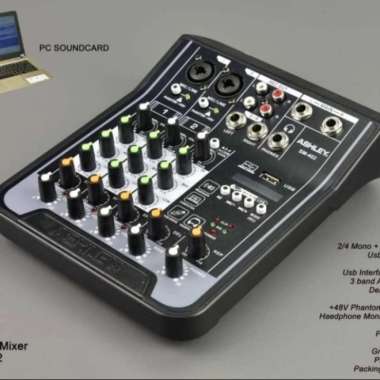 Mixer karaoke 4 audio ASHLEY SM 402 mixer mini Multivariasi Multicolor