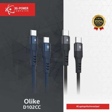 Olike D101C LED USB-C Type C Kabel Data 1M Braided Fast Charging Biru