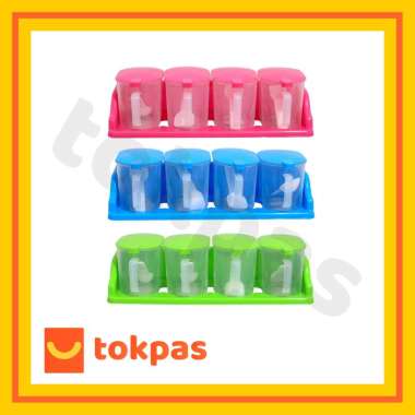 Tempat Bumbu Dapur Set 4 Pcs Kichen Set Inaka Hawaii 3024 S4 Biru
