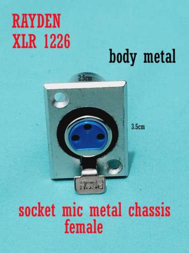 Rayden XLR1226 Soket MIC female body chassis box canon jack konektor