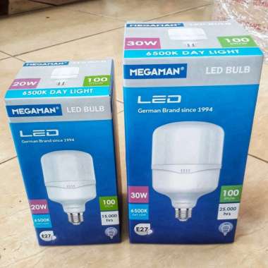 Lampu LED 20 Watt 20w Kapsul Garansi 2 Tahun SNI - Putih 6500K MEGAMAN