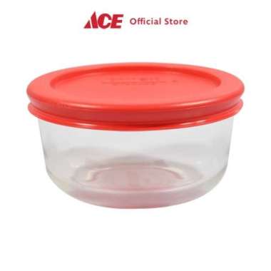 Ace - Pyrex 1.6 Ltr Wadah Makanan Dengan Tutup - Merah Multicolor