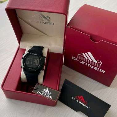 Jam Tangan Digital D-ziner 8320 Strap Tali Rubber Hitam